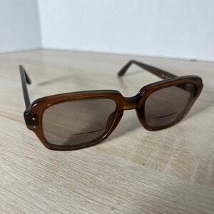Vintage USS 4 1/2 - 5 3/4 USS 50-20 Eyeglasses Full Rim Frames ONLY Brown